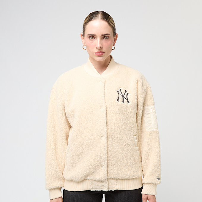 New Era Wmns MLB New York Yankees OS Sherpa Bomber Jacket beige 90216 2