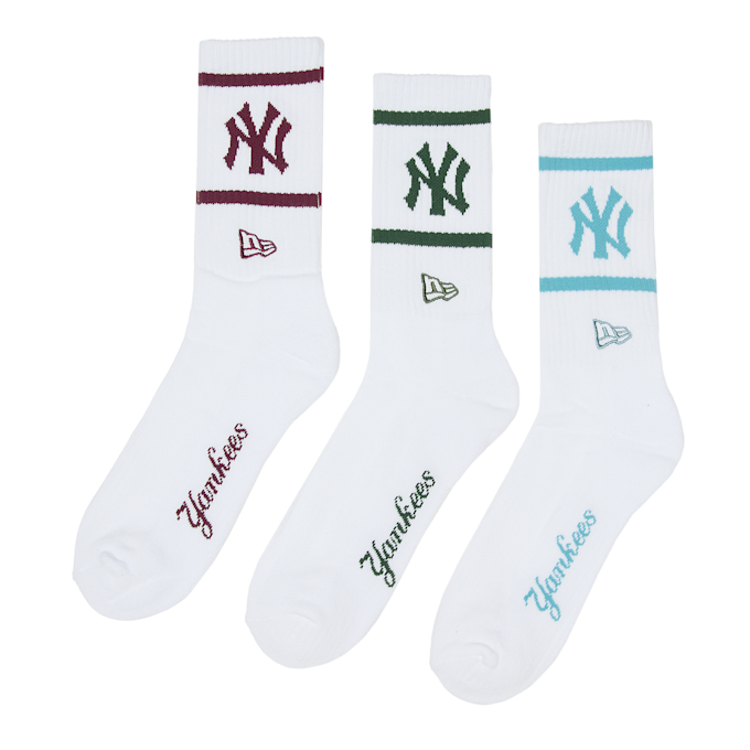 New Era MLB Crew Socks 3PK New York Yankees wit 87956 1