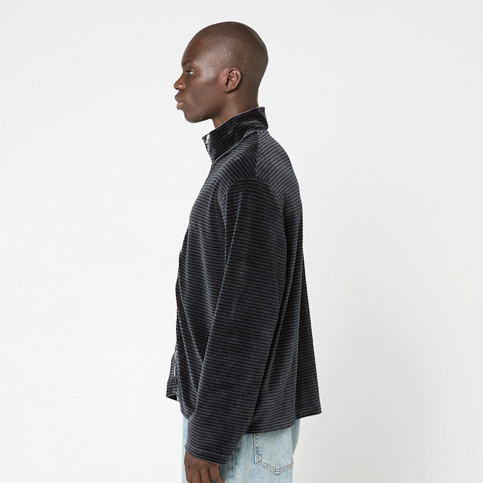 Our Legacy Shrunken Fullzip Polo Velour grau 86654 3