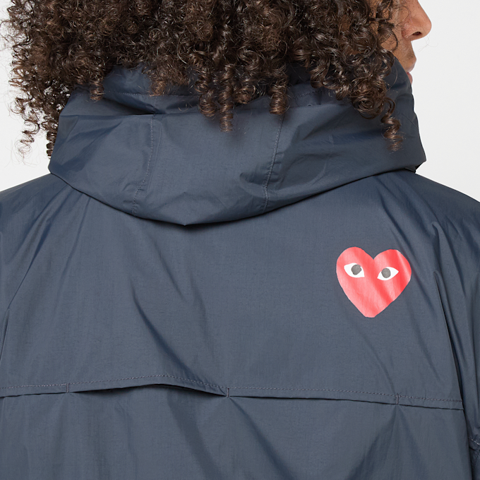 Comme des Garcons Play K-Way Full Zip Jacket Red Emblem blau 87986 6