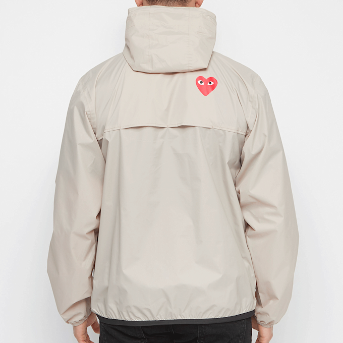 Comme des Garcons Play&nbsp; K-Way Full Zip Jacket Red Emblem beige 88892 4