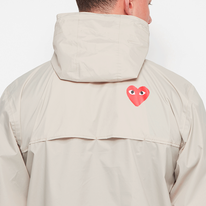 Comme des Garcons Play&nbsp; K-Way Full Zip Jacket Red Emblem beige 88892 8