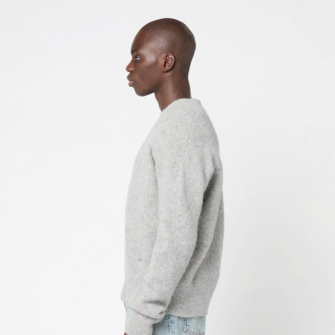AMI PARIS Wool Knit Alpaca Crewneck Pullover grey 87990 3