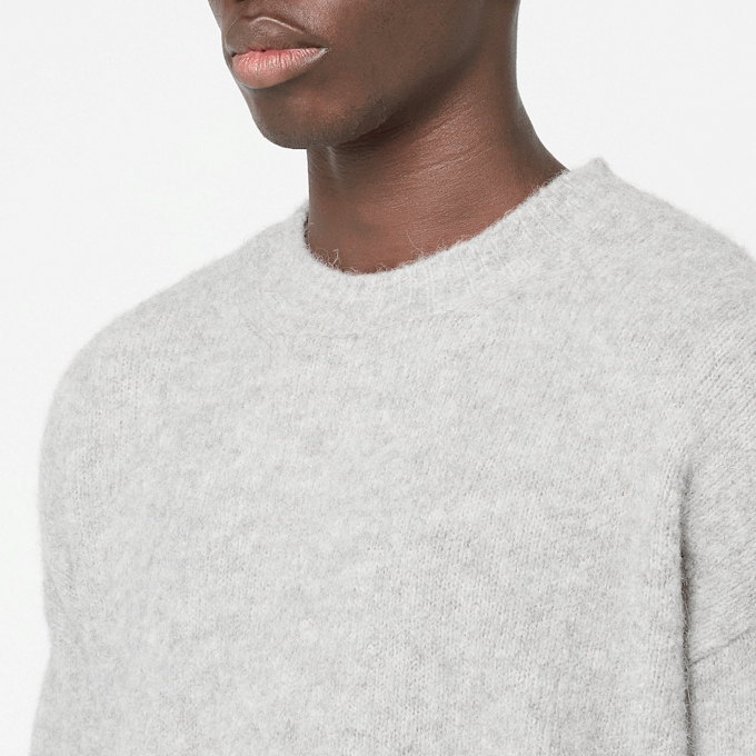 AMI PARIS Wool Knit Alpaca Crewneck Pullover grey 87990 5