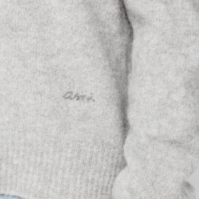 AMI PARIS Wool Knit Alpaca Crewneck Pullover grey 87990 6