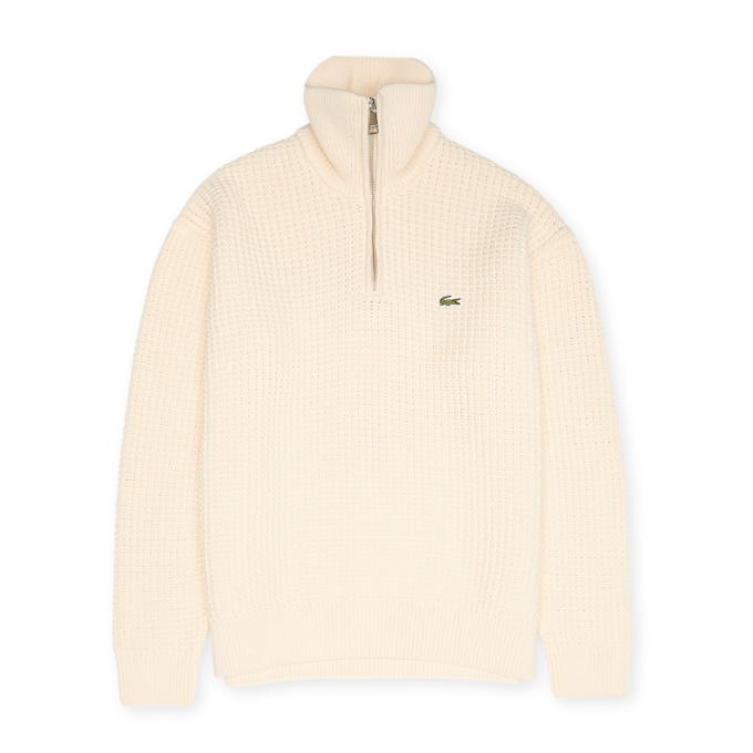 Lacoste Relaxed Fit Patchwork Effect Wool Sweater beige 89514 1