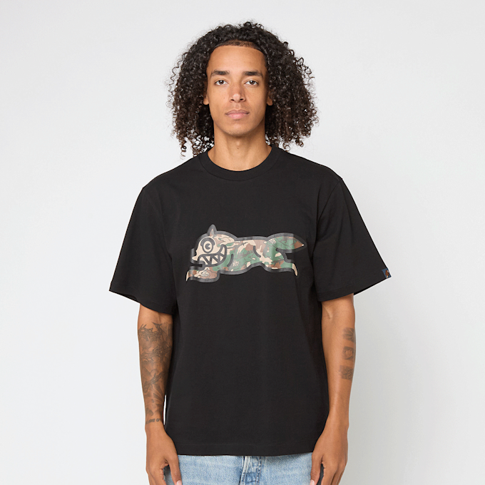 ICECREAM Woodland Camo Running Dog T-Shirt zwart 91439 2