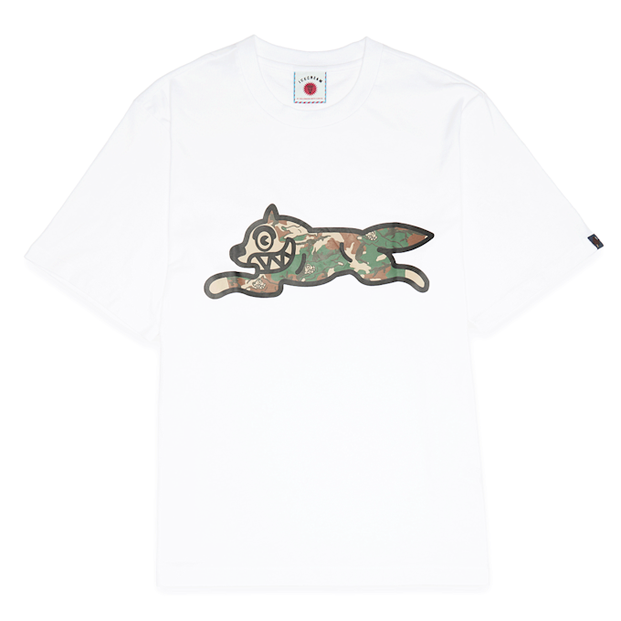 ICECREAM&nbsp; Woodland Camo Running Dog T-Shirt blanc 91440 1