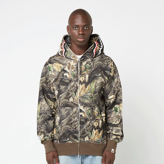 A Bathing Ape Tree Edge Camo Shark Relaxed Fit Full Zip Hoodie M camouflage 86004 2