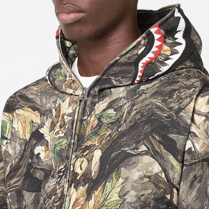 A Bathing Ape Tree Edge Camo Shark Relaxed Fit Full Zip Hoodie M camouflage 86004 5