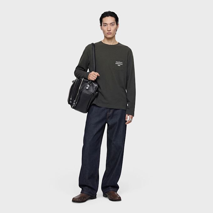 Acne Studios Chestpocket Logo Longsleeve grey 92351 2