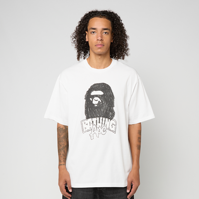 A Bathing Ape Hand Drawn Ape Head Relaxed Fit Tee M white 92417 2
