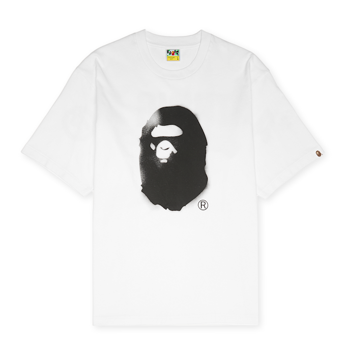 A Bathing Ape&nbsp; Spray Print Ape Head Relaxed Fit Tee #2 M blanc 92420 1