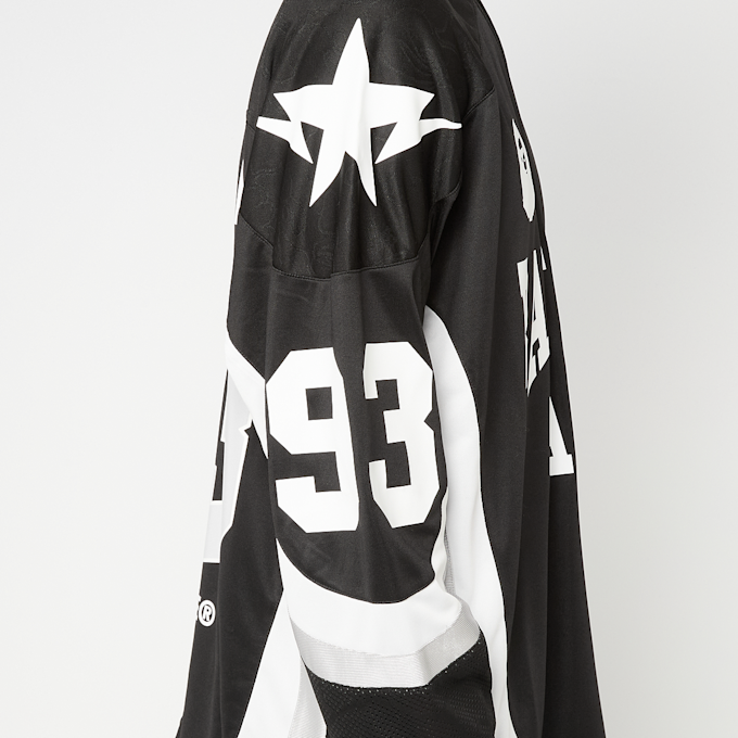 A Bathing Ape Line Camo Jacquard Logo Relaxed Fit Ice Hockey Jersey noir 92425 7