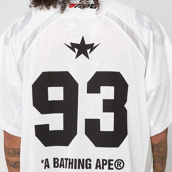 A Bathing Ape Line Camo Jacquard Relaxed Fit Football Jersey M blanc 92446 6