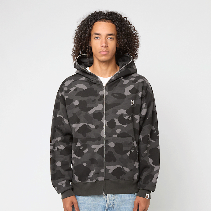 A Bathing Ape&nbsp; One Point Color Camo Cropped Full Zip Hoodie noir 92447 2