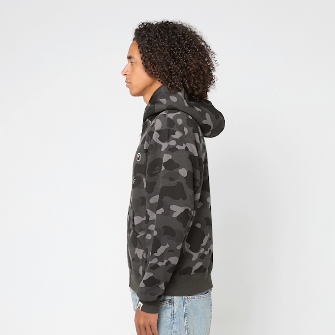 A Bathing Ape&nbsp; One Point Color Camo Cropped Full Zip Hoodie noir 92447 3