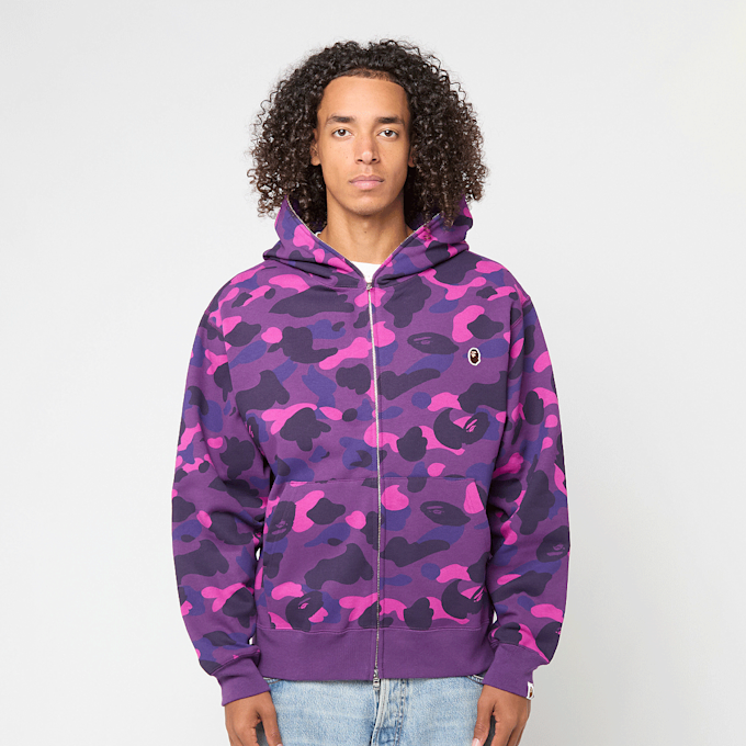 A Bathing Ape One Point Color Camo Cropped Full Zip Hoodie purple 92448 2