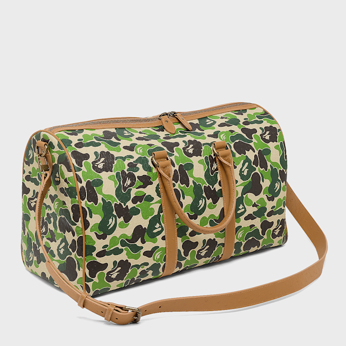 A Bathing Ape ABC Camo PU Ostrich Boston Bag M groen 92461 5