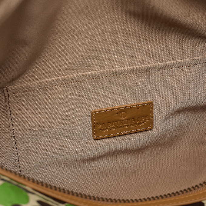 A Bathing Ape ABC Camo PU Ostrich Boston Bag M Grün 92461 6