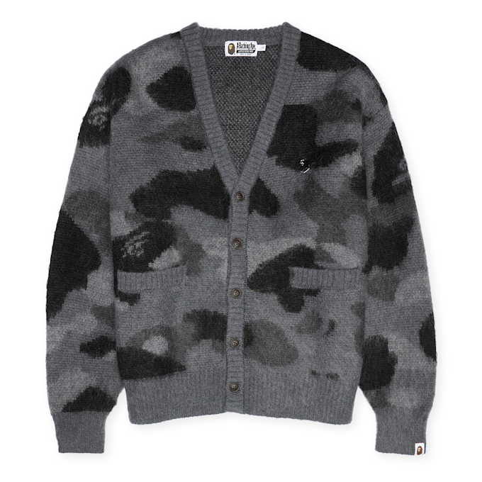 A Bathing Ape Color Camo Mohair Knit Cardigan M black 92471 1