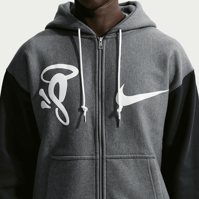 Nike x Central Cee Solo Swoosh Fleece Hoodie "Syna World" grijs 94091 3