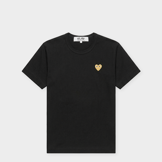 Comme des Garcons Play T-Shirt Gold Emblem Gold Heart schwarz 95346 1