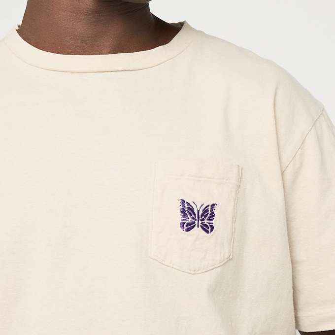 Needles Butterfly embroidered T-shirt beige 95827 3