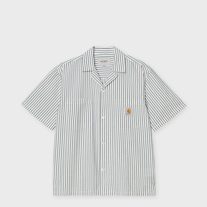 Carhartt WIP Short Sleeve Leavel Shirt blauw 96779 1