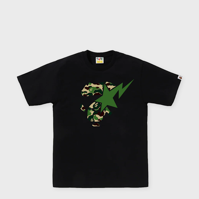 A Bathing Ape ABC Camo Ape Face Sta Tee M black 99434 1