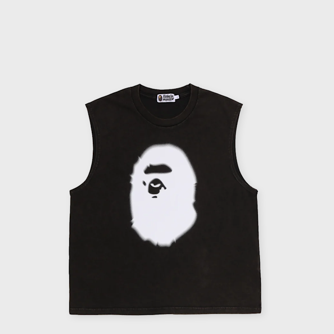 A Bathing Ape Heavy Wash Ape Head Cropped Fit Tank Top zwart 99482 1