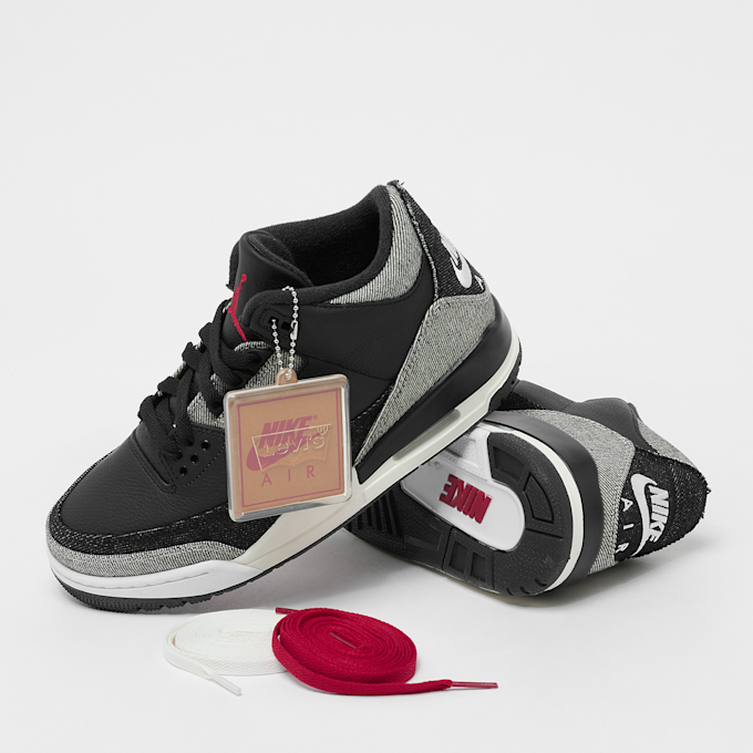 Jordan x Levis Wmns Air Jordan 3 "Black Denim" zwart 103072 7