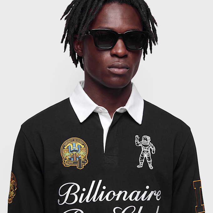 Billionaire Boys Club Script Panelled Rugby Shirt black Schwarz 104145 4