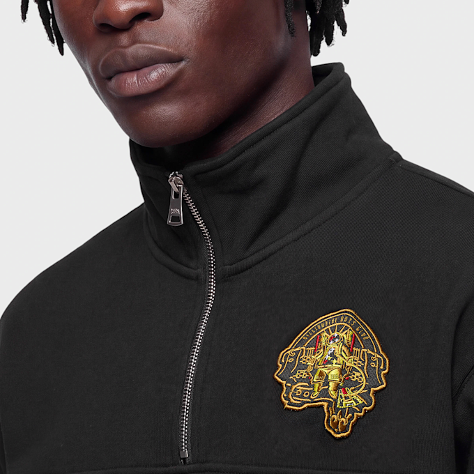 Billionaire Boys Club Script Panelled Quarter Zip Sweatshirt Schwarz 104151 4