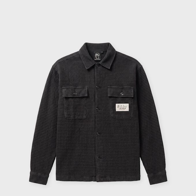 Brain Dead Waffle Button Front Shirt black 104435 1