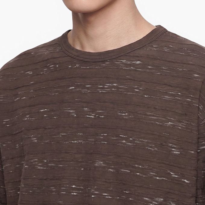 Brain Dead Casey Stripe Long Sleeve T Shirt brown 104441 3