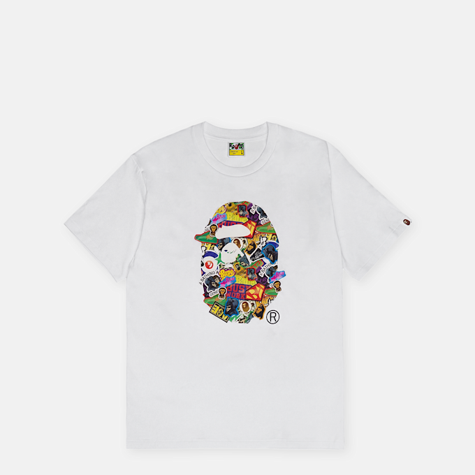 A Bathing Ape Sticker Pack Ape Head Tee weiß 104963 1
