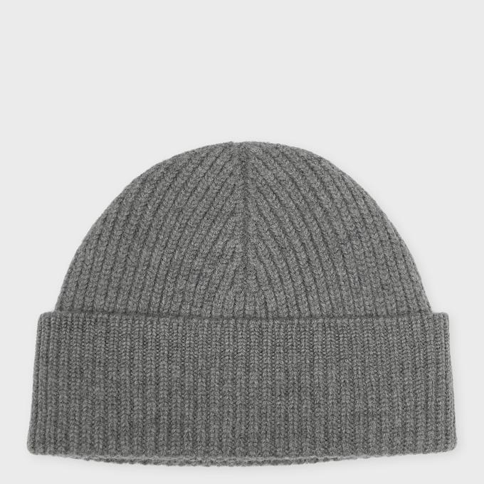 AMI PARIS Beanie With Contrasted Ami De Coeur Grau 106029 2