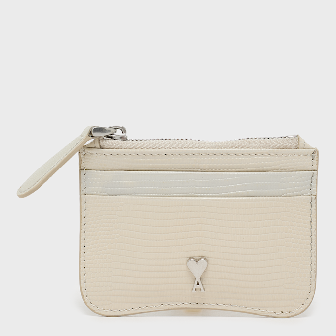 AMI PARIS Paris Zipped Card Holder Beige 106035 1