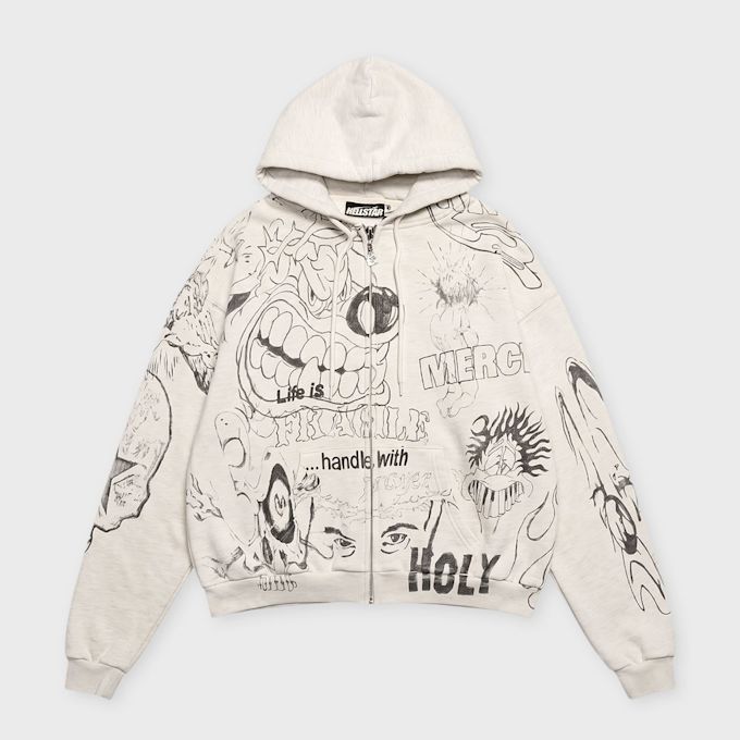 HELLSTAR Grafitti Zip Up beige 106151 1
