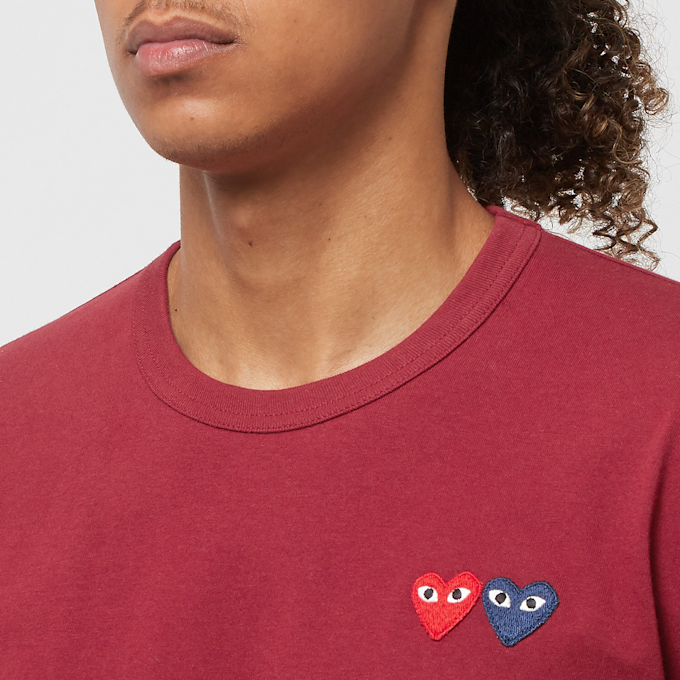 Comme des Garcons Play&nbsp; Play Double Heart T-Shirt rouge 57556 5