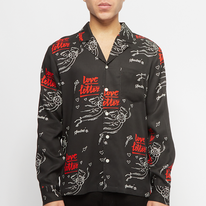 Soulland André Love Letter Joe Shirt zwart 61031 2