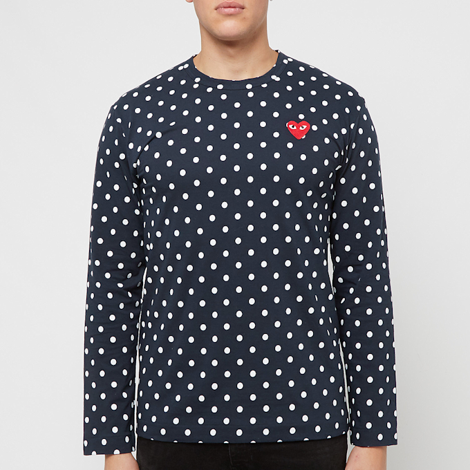 Comme des Garcons Play Blue Polka Dot Longsleeve bleu 77067 2