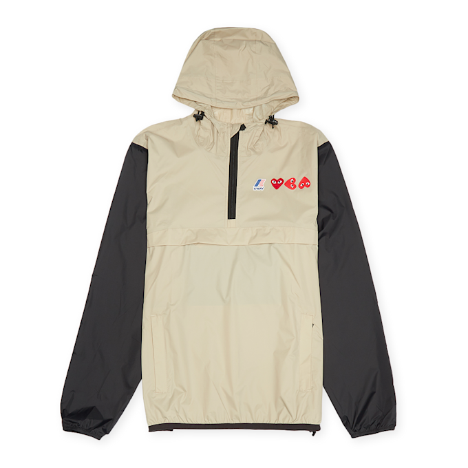 Comme des Garcons Play&nbsp; K-Way Half Zip Jacket beige 80935 1