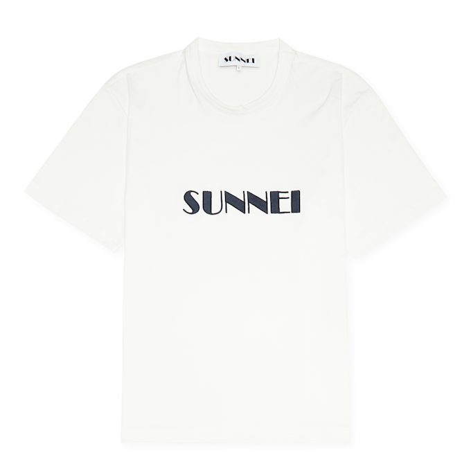 Sunnei&nbsp; Light Jersey Classic T-Shirt Big Logo Embroidered blanc 83623 1