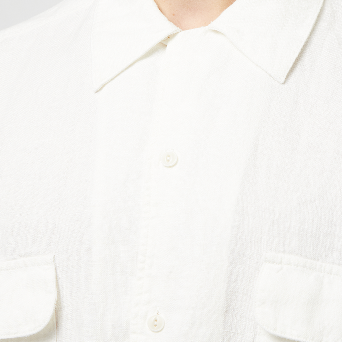 YMC Wray Short Sleeve Shirt (Linen) wit 84309 5