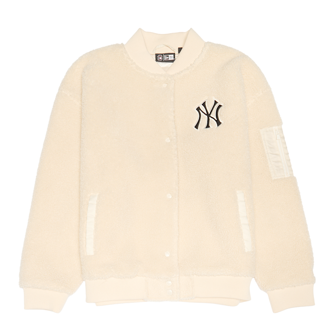 New Era Wmns MLB New York Yankees OS Sherpa Bomber Jacket beige 90216 1