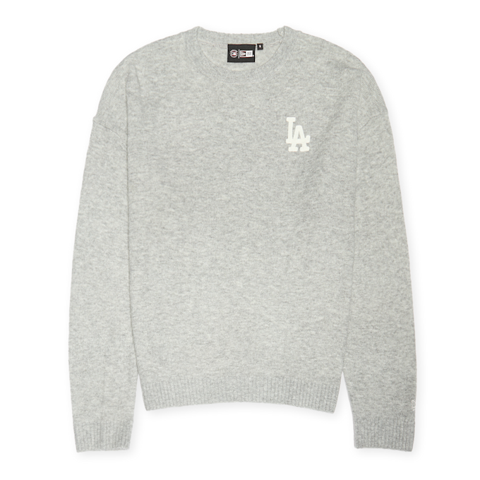 New Era Wmns MLB Knit Crew Los Angeles Dodgers grijs 90461 1