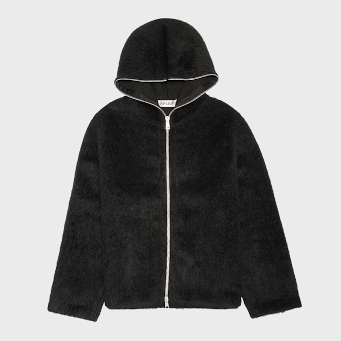 Our Legacy&nbsp; Full Zip Hood Hairy Wool noir 90224 1