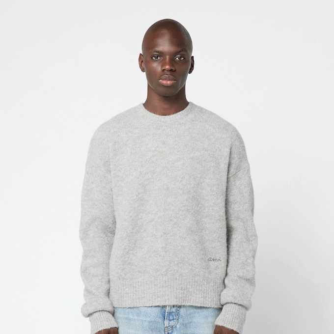 AMI PARIS Wool Knit Alpaca Crewneck Pullover grey 87990 2
